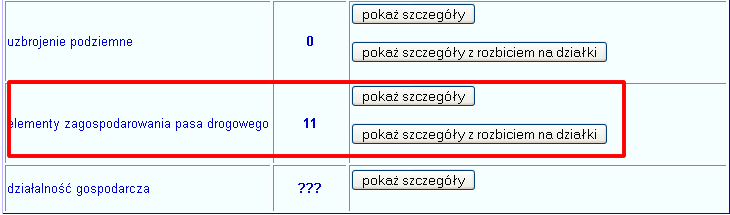 zestawienia dotyczce elementw zagospodarowania pasa drogowego