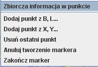 Funkcje dostpne podczas edycji markera