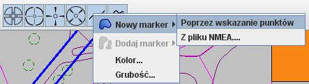 menu tworzenia markera liniowego