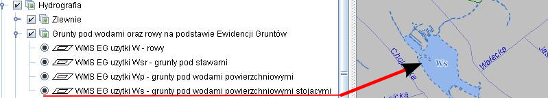 Grunty pod wodami oraz rowy na podst. EG