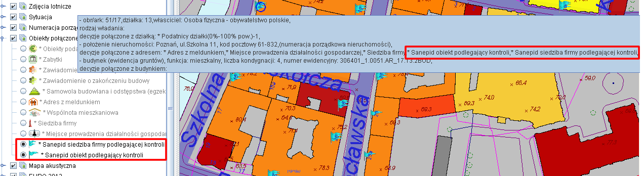 warstwy w przeglądarce SIP